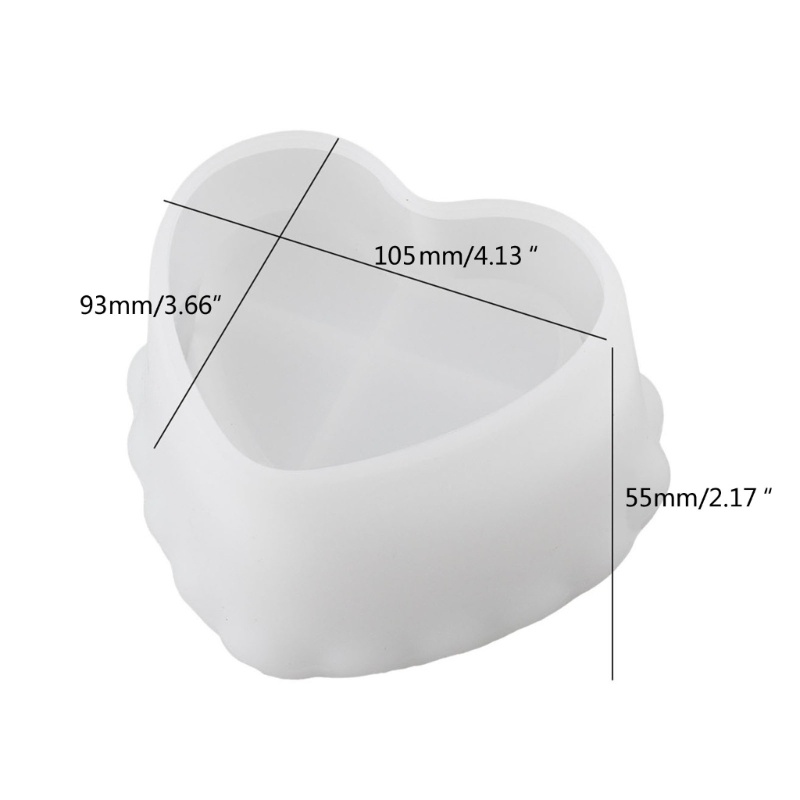 Khuôn Silicone Làm Chậu Hoa / Nến Hình Trái Tim DIY