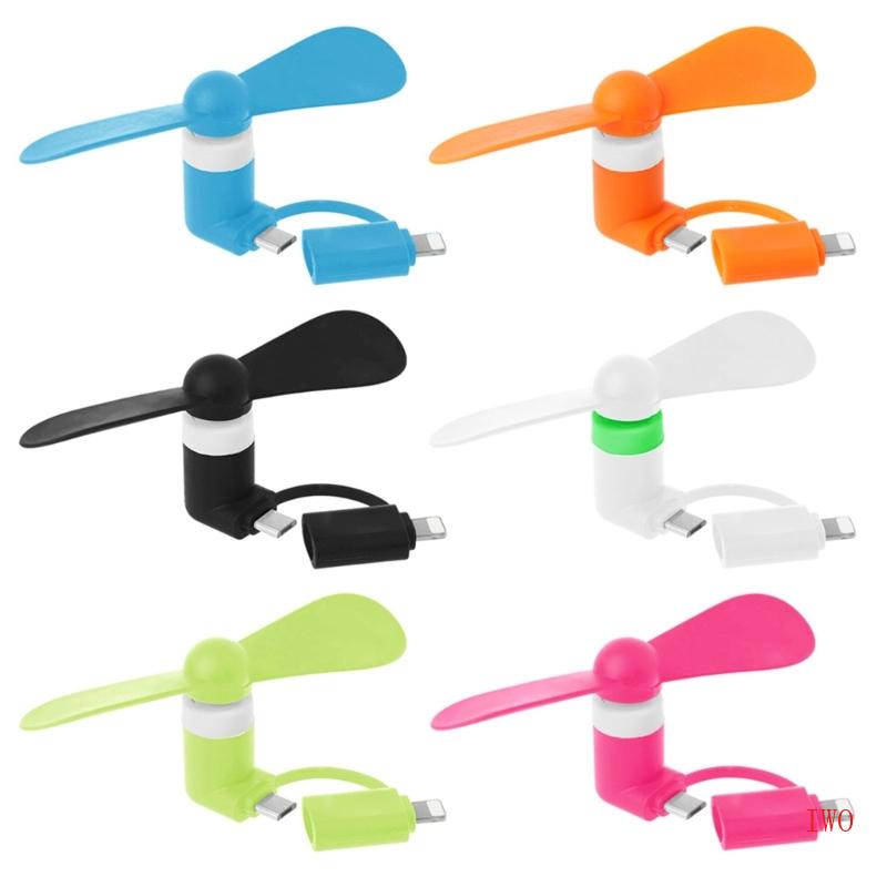 Quạt USB Mini Bỏ Túi 2 Trong 1 Với Thiết Kế Cong 8 Pin Thân Thiện Với Môi Trường