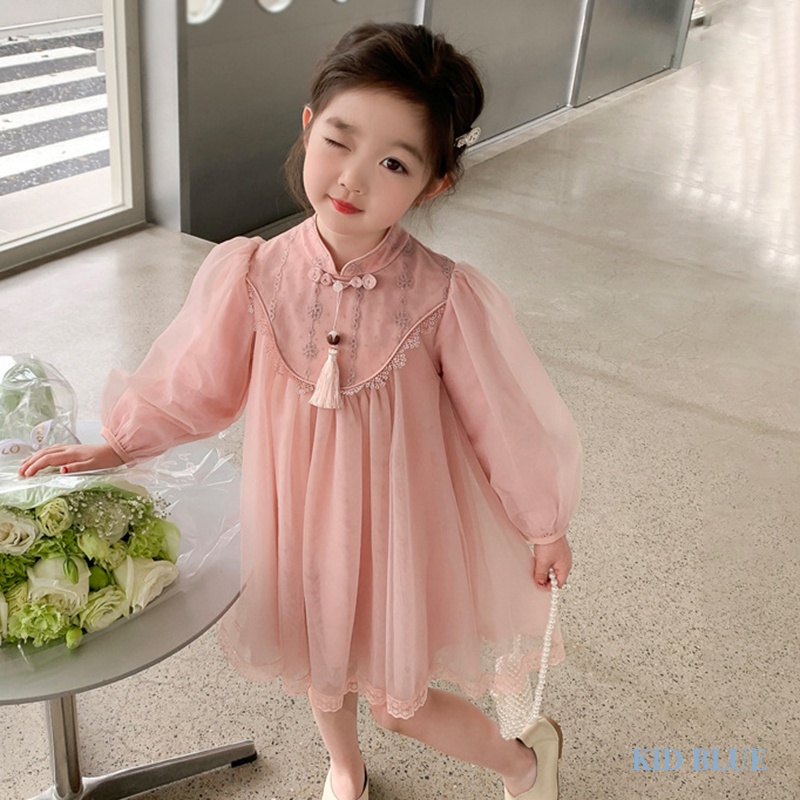Đầm Sườn Xám Thời Trang Xuân Thu Phong Cách Mới Cho Bé Gái