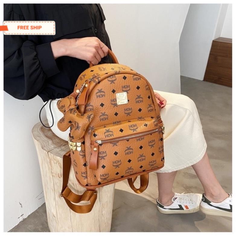 ✅Balo da PU chống nước chữ MOM size 40 phong cách hàn quốc thời trang 2023