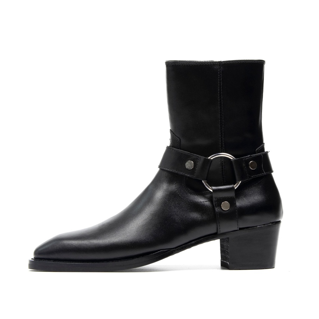 Giày Harness Boots Da Bò Cao Cấp Nhập Khẩu Handmade Gót 5cm Chính Hãng Bảo Hành 12 Tháng