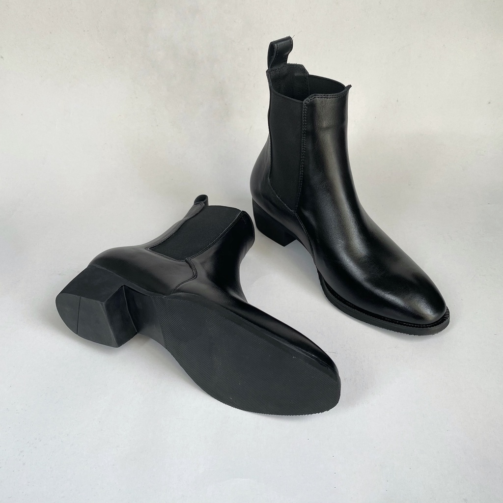 Giày Chelsea Boot Đế Cao Su 5cm Da Bò Nguyên Tấm Cao Cấp