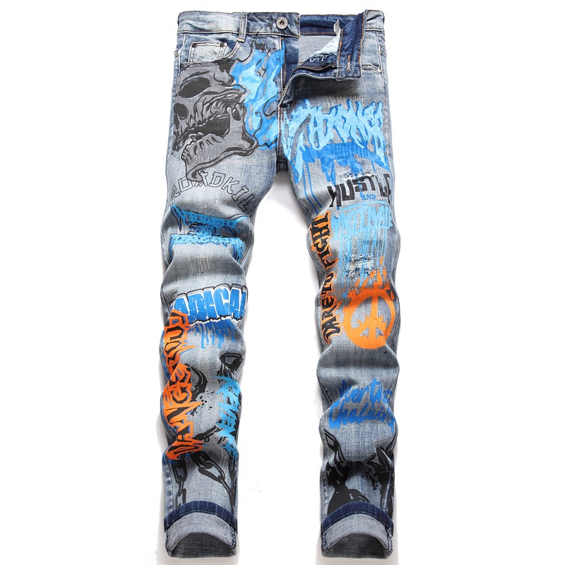 Quần Jeans Xé Ống Gọn Thời Trang Cá Tính Dành Cho Nam 3458