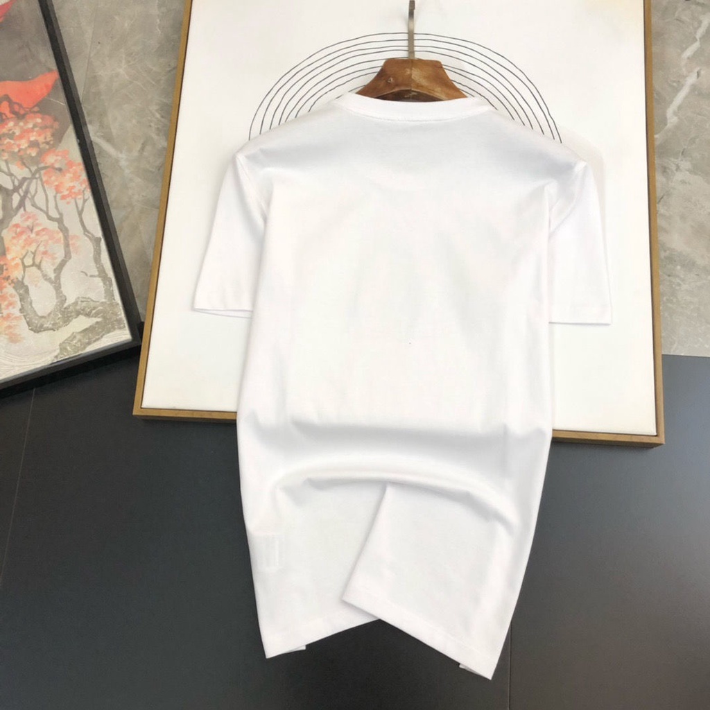 L Áo Thun cotton Trơn Tay Ngắn Cổ Tròn In Chữ Thời Trang Mùa Hè Cho Cặp Đôi