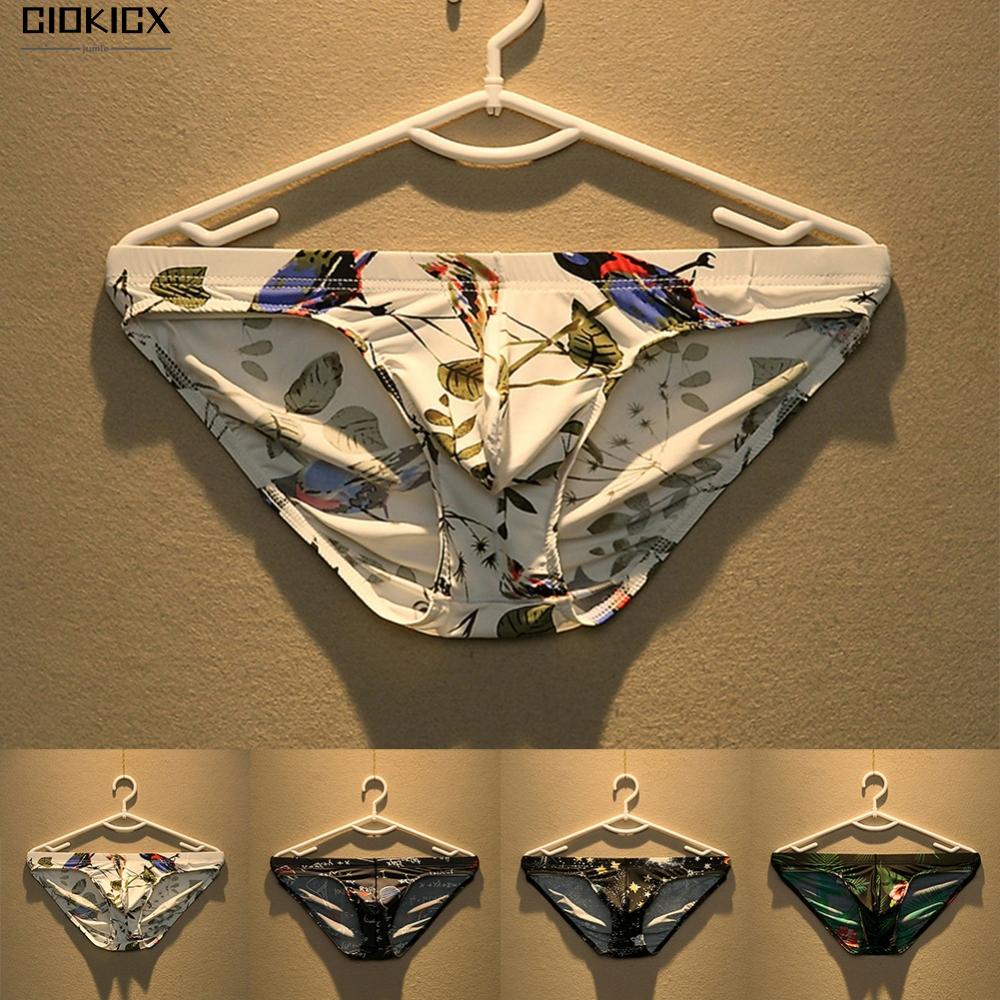 Quần lót quần lót bikini trunks bulge pouch ice silk knickers thấp eo nam