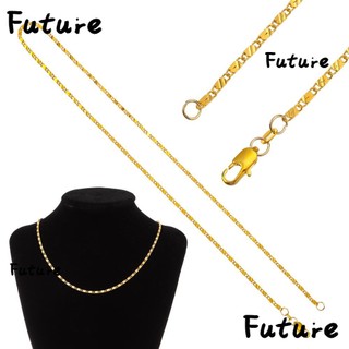 Thời Trang Tương Lai 18K Màu Vàng|Vòng cổ Thiết Kế Dây Xích 16-30 Inch Mẫu Mới Dành Cho Nam Và Nữ