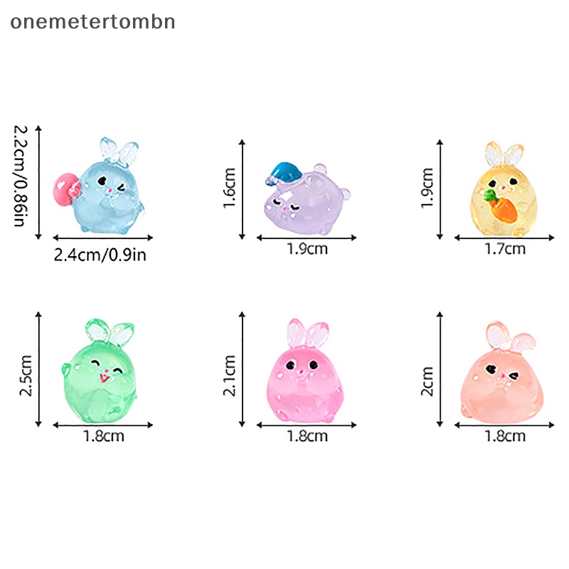 Set 3 Thỏ Con Hoạt Hình Mini Phát Sáng Xinh Xắn Dùng Để Trang Trí Tiểu Cảnh