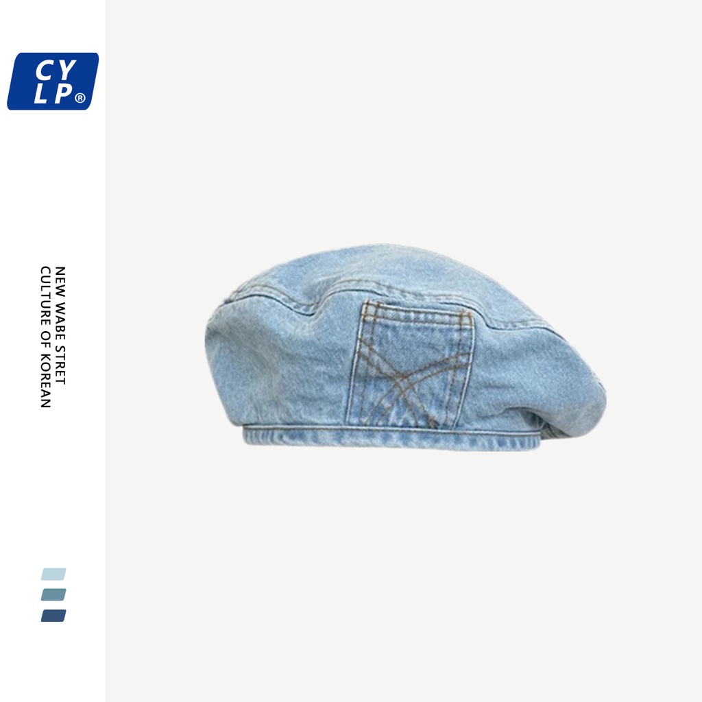 Mũ beret denim Phong Cách Hàn Quốc Thời Trang Cho Nữ