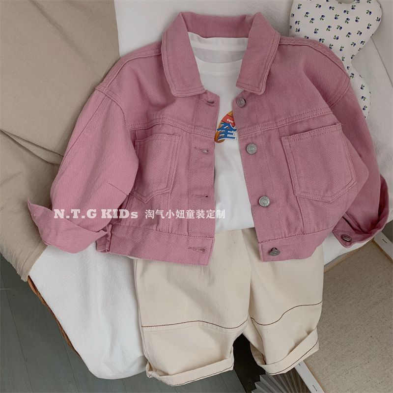 Áo Khoác Denim Mềm Mại Thời Trang Mùa Xuân Hàn Quốc 23 Dành Cho Bé Trai Và Bé Gái