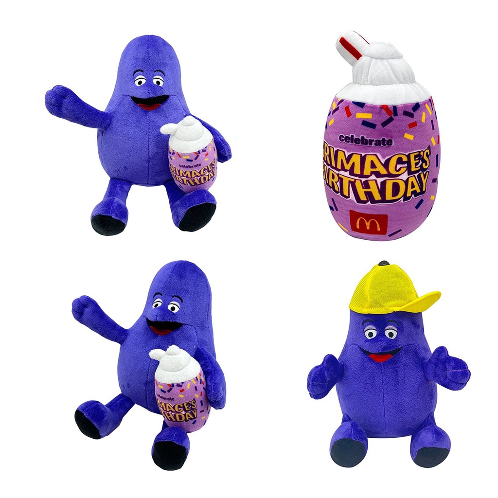 Grimace shake mũ vàng búp bê sang trọng búp bê sang trọng mcdonald's