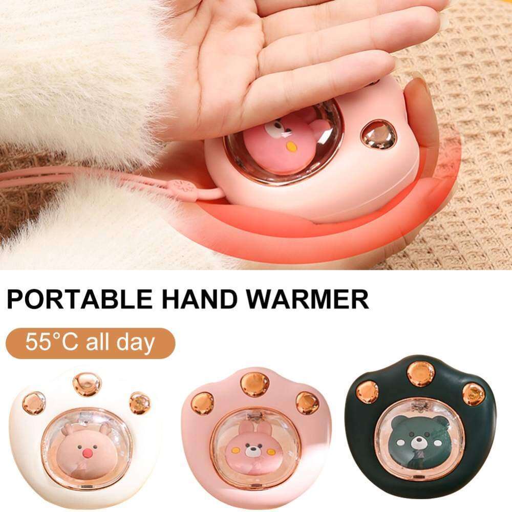 Máy Sưởi Ấm Tay Mùa Đông Mini 2400mah Thiết Kế Hình Bàn Chân Mèo Dễ Thương Sạc USB Tiện Dụng