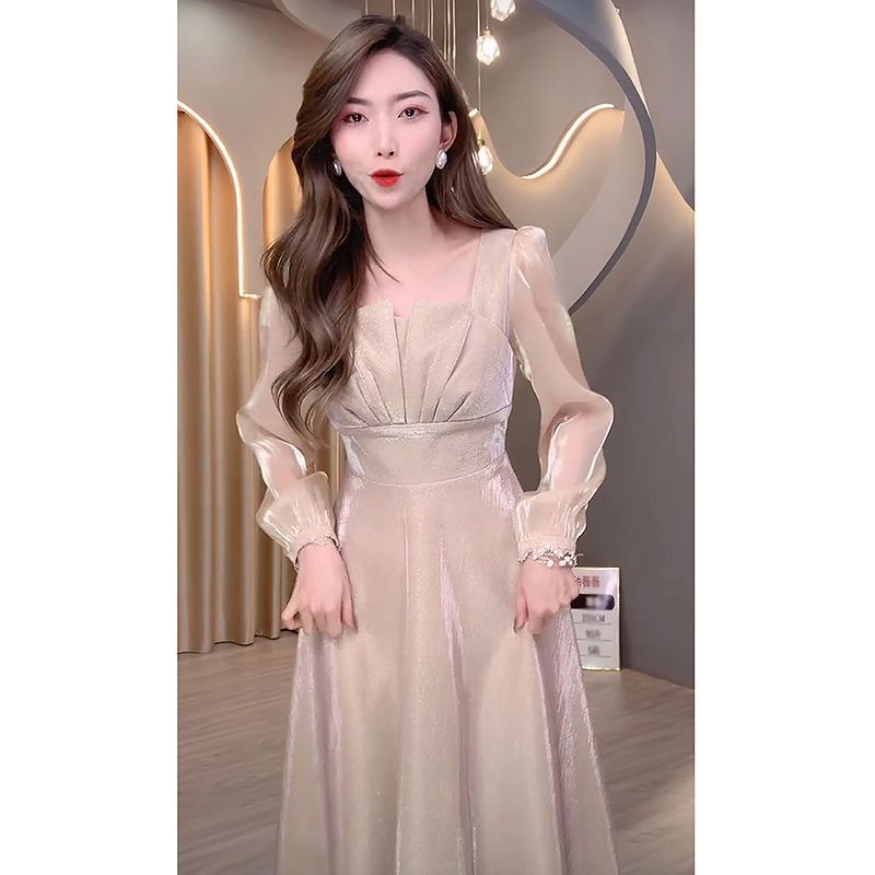 Internet celebrity popular dress elegant socialite Slim slimming meat-covering banquet dress