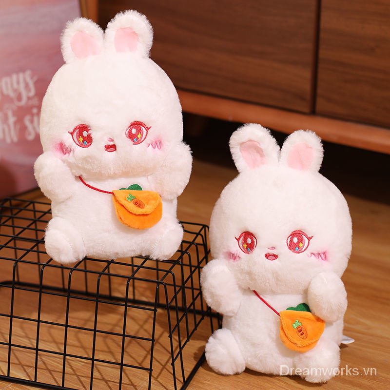 Thú Nhồi Bông Hình Thỏ Trắng Dễ Thương 25CM búp bê nhồi bông