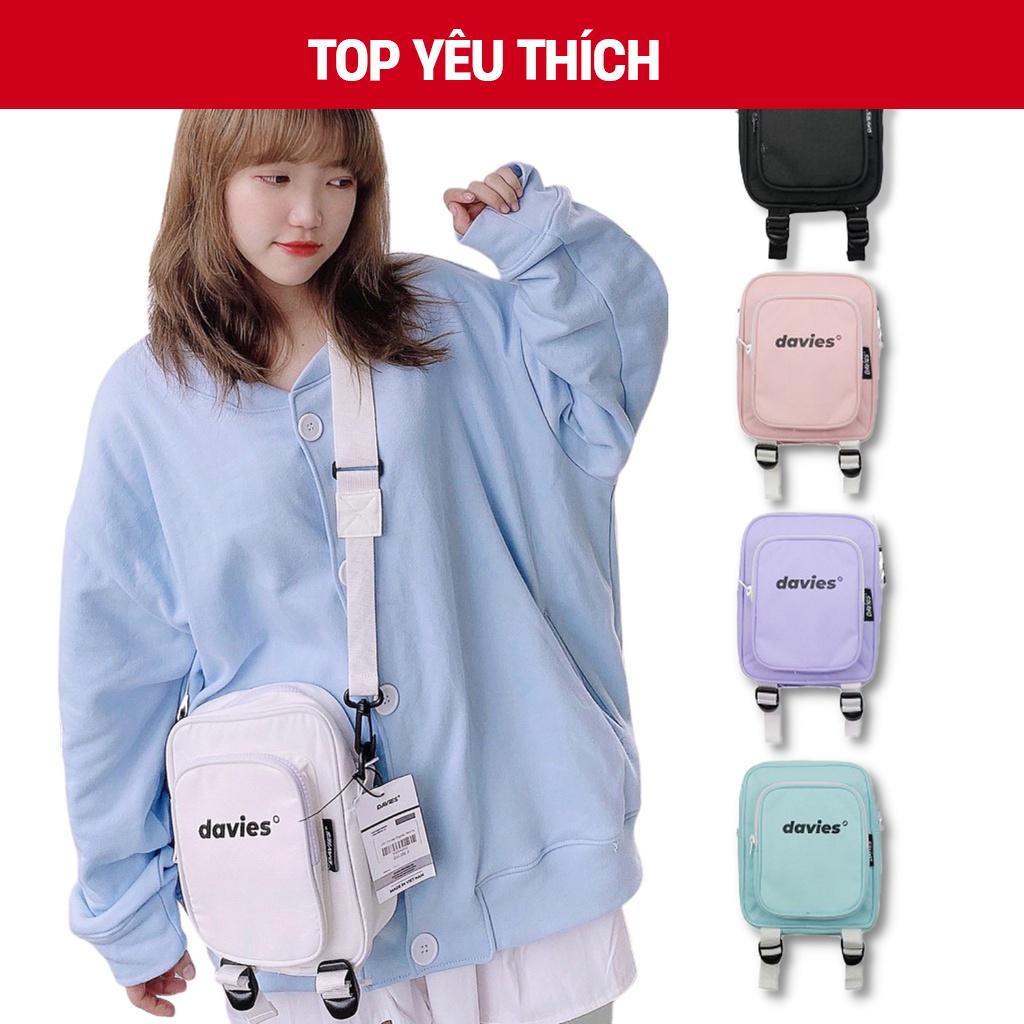 Túi đeo chéo nữ canvas mini màu pastel local brand DAVIES Original Basic Pocket | D-B19