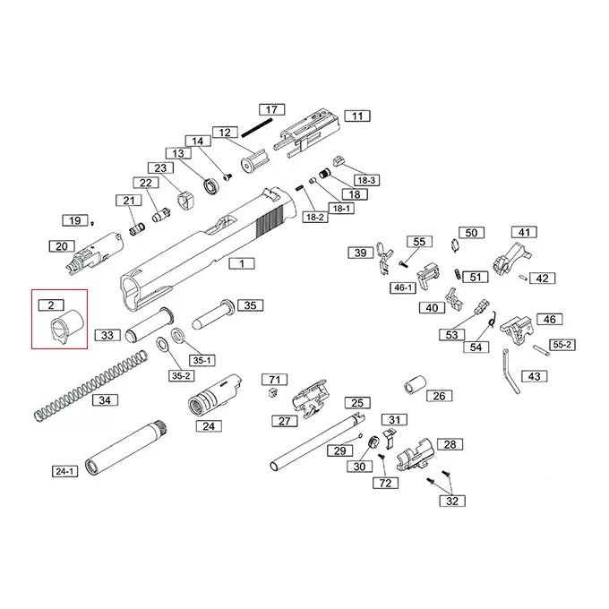 Ống Đồ Chơi Chiến Thuật Bằng Thép Không Gỉ 1911 9mm 1911s 45acp 9mm 1911s