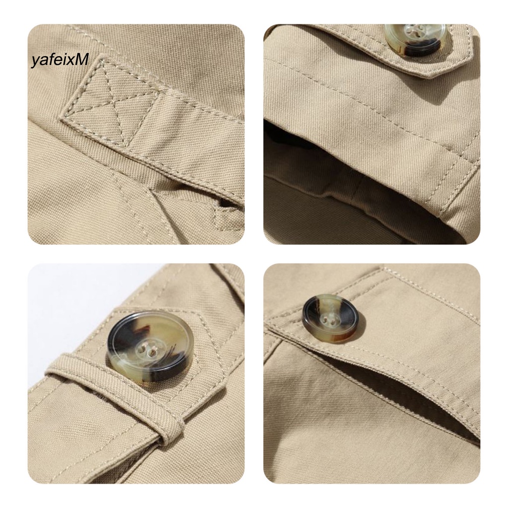 Áo Khoác Nam yafeixM Một Hàng Nút Màu Trơn Dáng Ôm Chống Gió Thời Trang Thu Đông