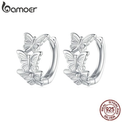 Bamoer Bông Tai Bạc 925 Hình Bướm Thời Trang Cho Nữ