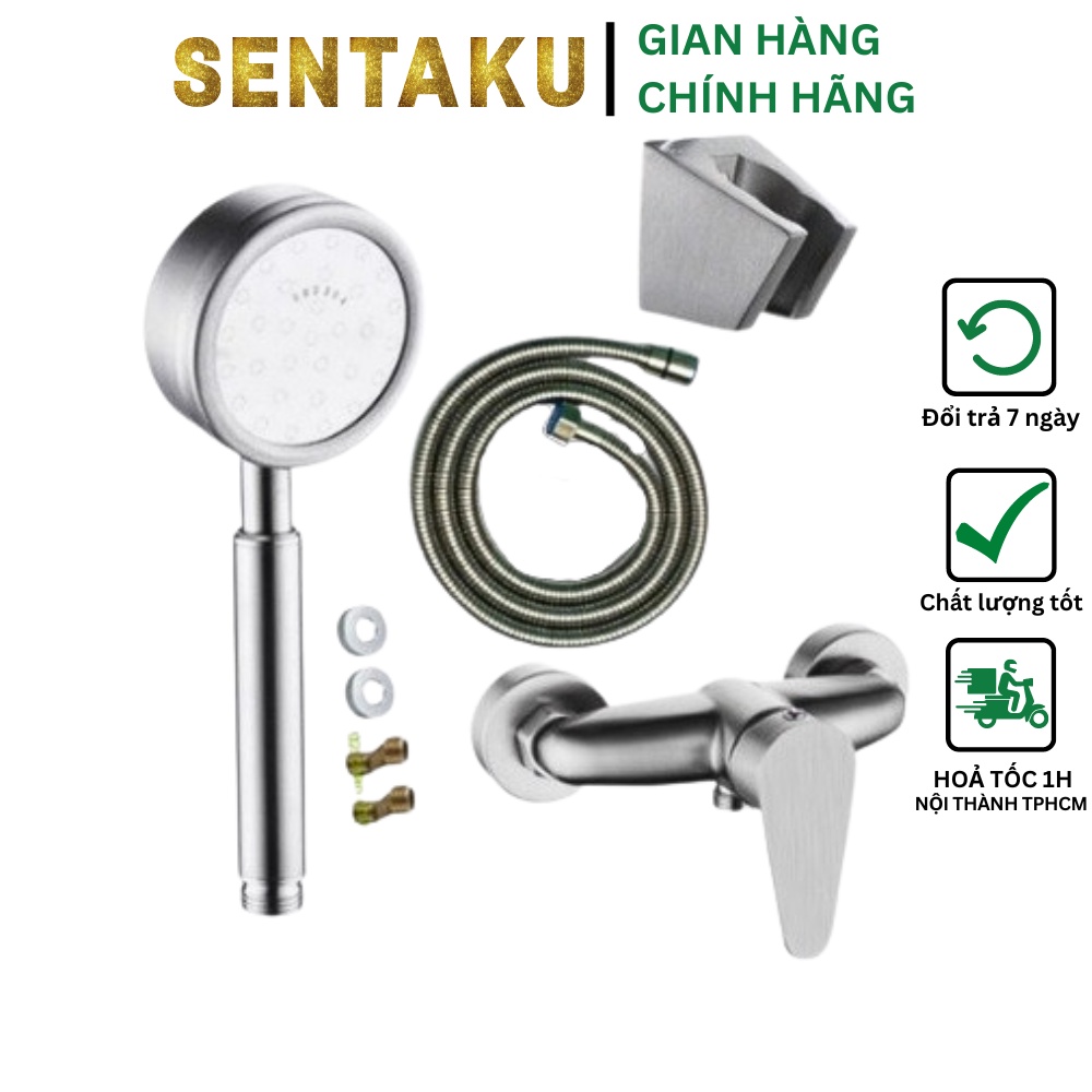 Bộ vòi sen tắm nóng lạnh SUS 304 một đường nước- SENTAKU