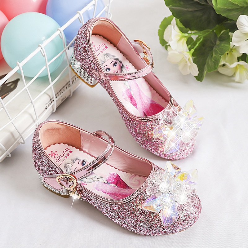 Giày công chúa ELSA đính đá pha lê cao gót size  Giày pha lê