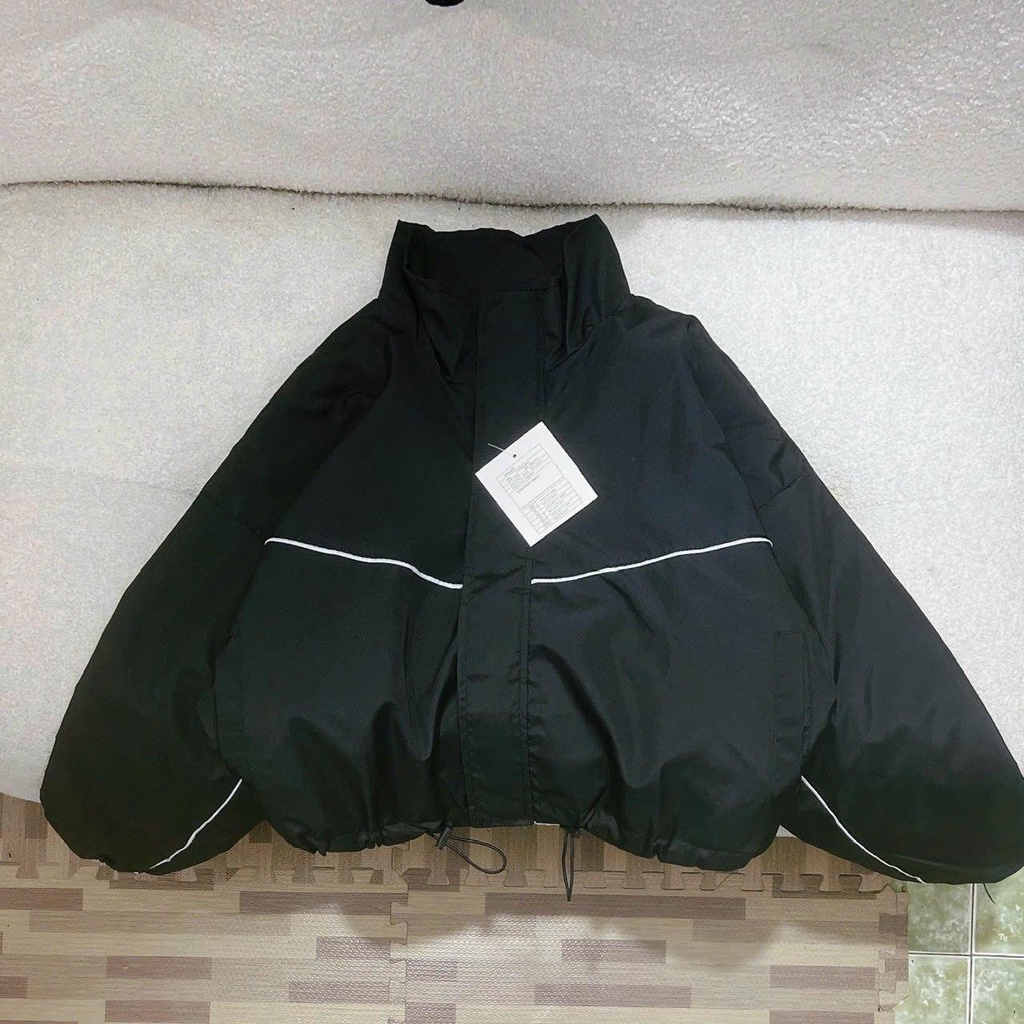 Áo khoác lửng croptop dù 2 lớp phối viền ad759 rút dây unisex ulzzang nam nữ