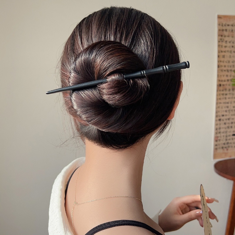 Trâm Gỗ Cài Tóc Màu Đen Phong Cách Trung Hoa Thời Trang Mùa Hè Cho Nữ