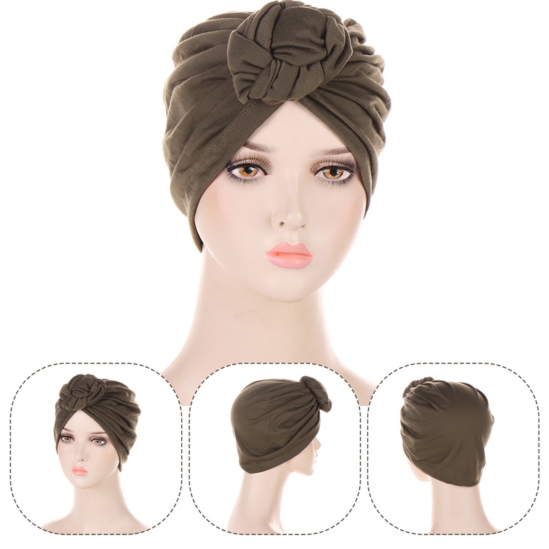 1 Mũ Turban Thắt Nút Trước Họa Tiết Hoa Thời Trang Cho Nữ