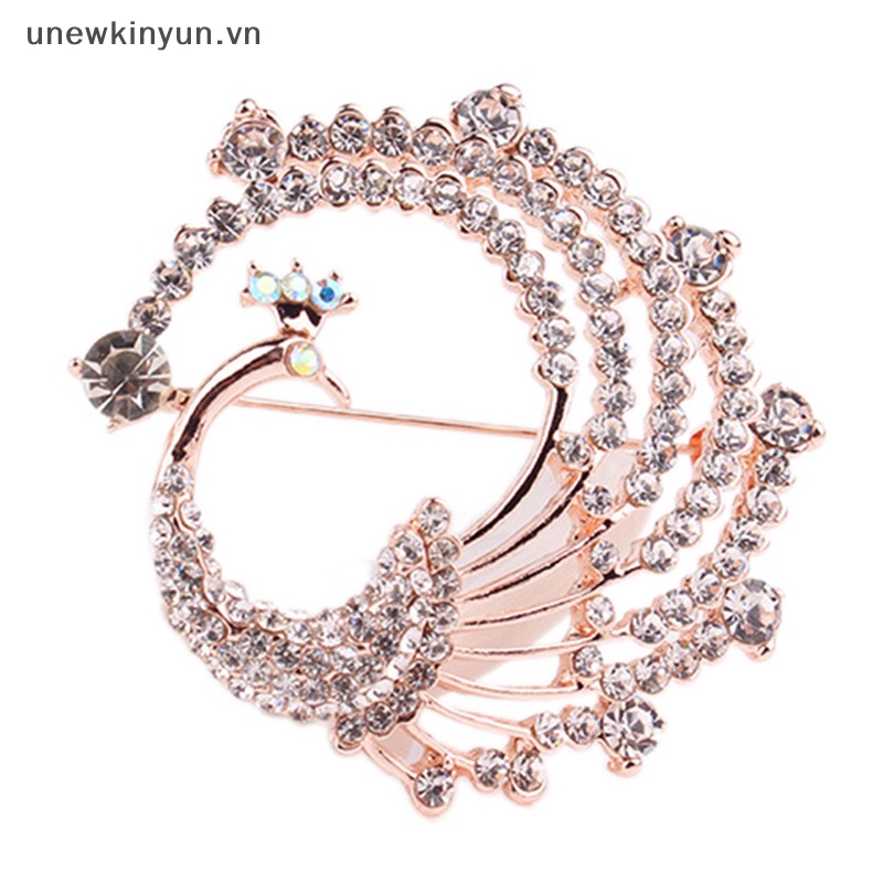 Ghim Cài Áo Hình Chim Công Đính Pha Lê Thời Trang Cho Nữ
