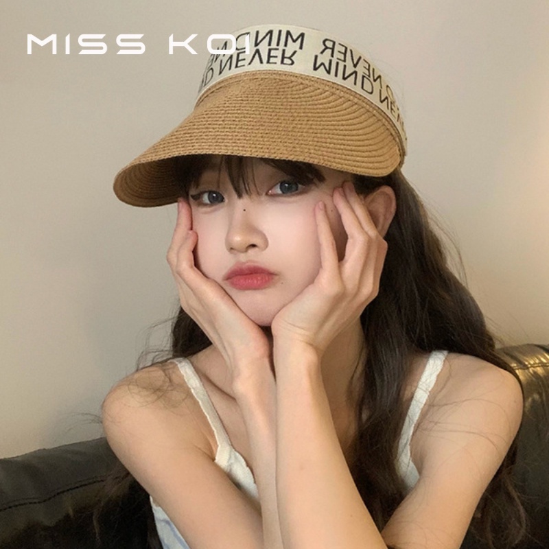 Mũ Rơm Không Chóp Che Nắng Đi Biển Du Lịch Ngoài Trời Mùa Hè Cho Nữ