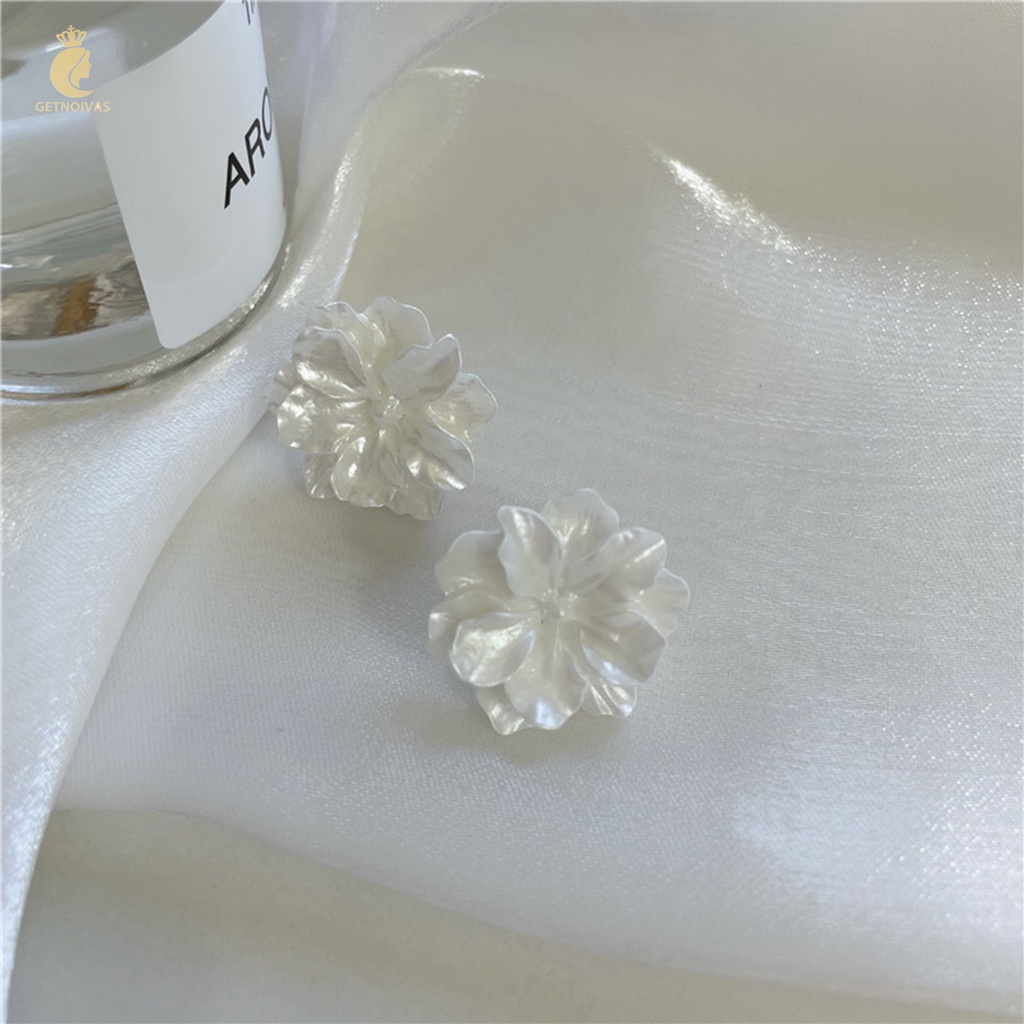 GETNOIVAS Bông Tai Xỏ Hình Hoa Không Gây Dị Ứng Thời Trang Cho Nữ