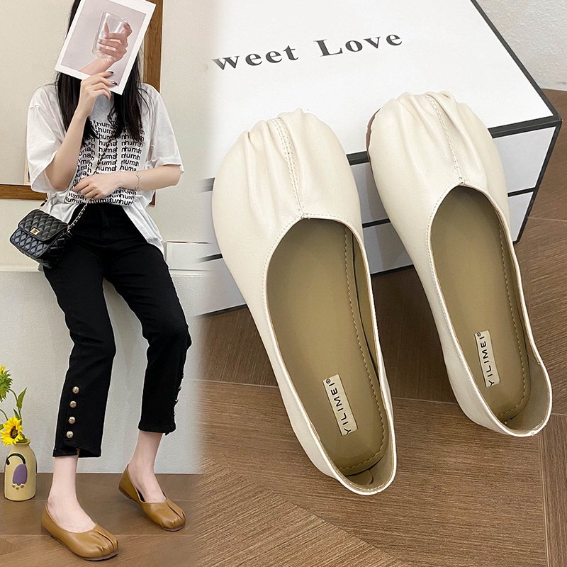 Prowow❤Giày Búp Bê Đế Mềm Phong Cách retro Pháp Cho Nữ