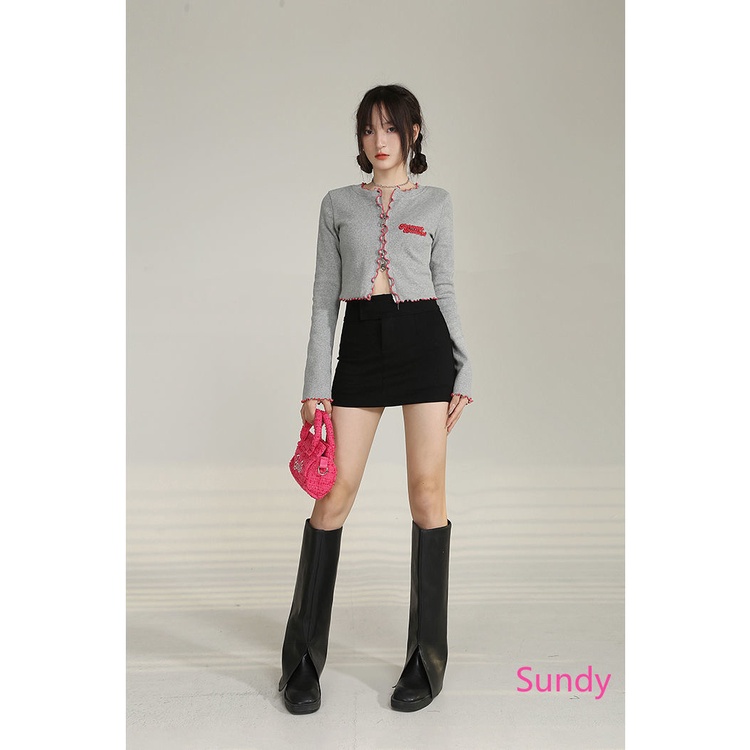 Áo Khoác Cardigan Dệt Kim Tay Dài Phong Cách Hàn Quốc Cho Nữ