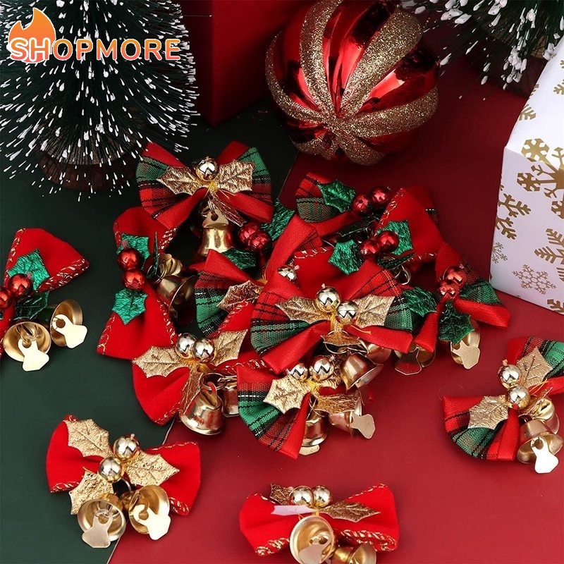 12 Nơ Treo Trang Trí Cây Thông Giáng Sinh / Năm Mới / Đêm Noel
