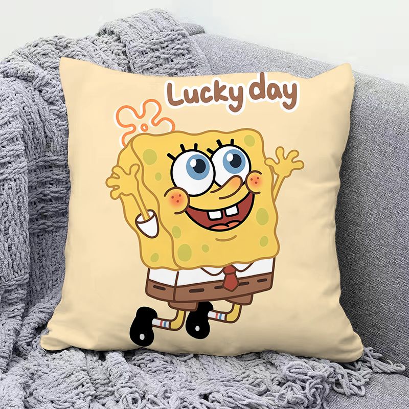 Vỏ Gối Hình Vuông 40 * 40 / 45 * 45 In Họa Tiết Hoạt Hình spongebob Trang Trí Phòng Khách