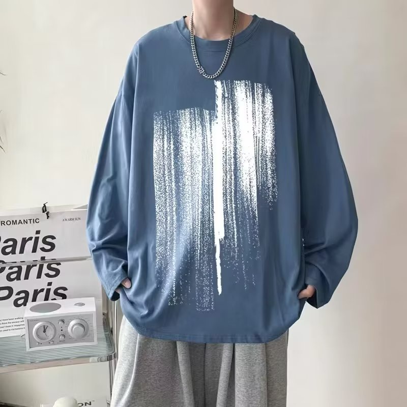 Áo phông nam big size có size lớn M-8xl Áo Thun Tay Dài Oversize Chất Liệu Cotton In Họa Tiết Thời Trang Mùa Thu Cho Nam Và Nữ