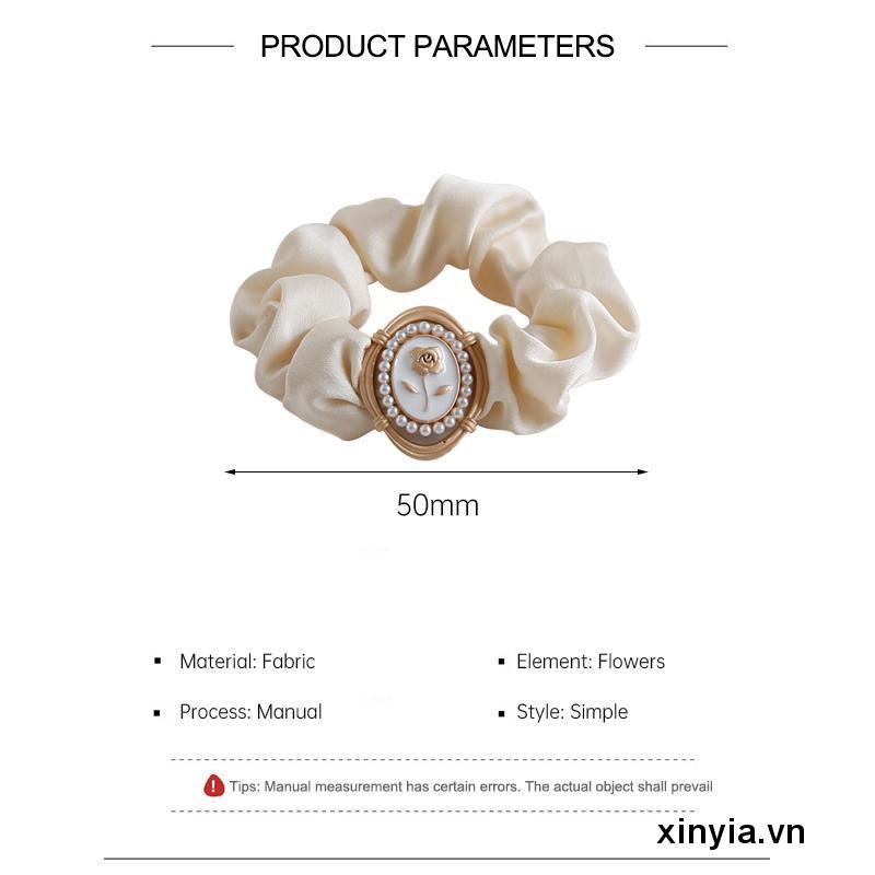 🌺🌺Dây Buộc Tóc Cao Su Đan Sợi Rơm Đính Hoa Hồng