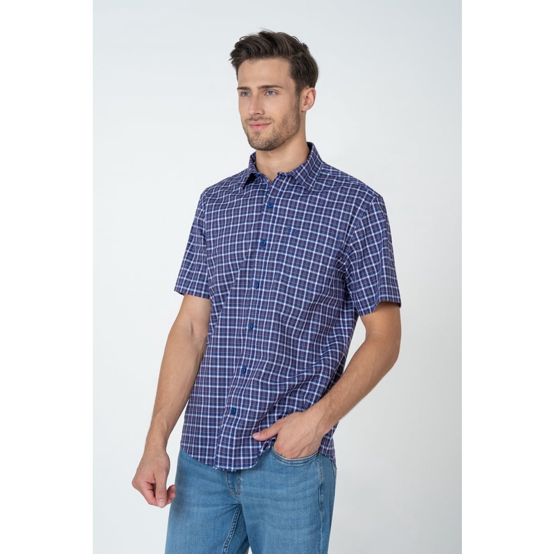 Áo Sơ Mi Nam Tay Ngắn Họa Tiết Caro , thời thượng, lịch lãm, chỉn chu John Henry - WS23SS14T-SC