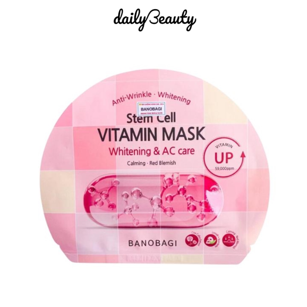 Mặt Nạ Dưỡng Ẩm Trắng Da BANOBAGI Stem Cell Vitamin Mask 30ml x 10 Miếng Daily Beauty