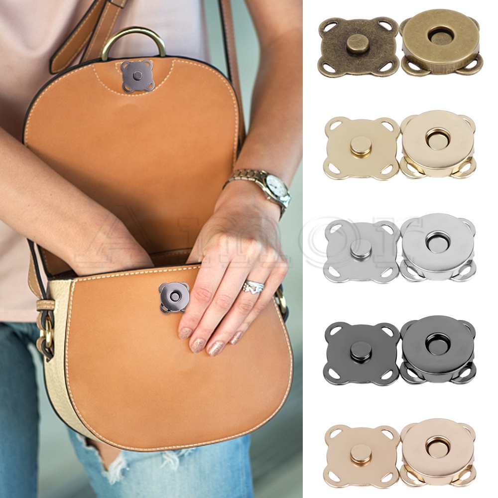 1 cặp kim loại hoa mận tự làm nút hấp phụ chốt chốt chốt đóng cho phụ nữ ví nữ quần áo túi xách nút bấm túi may phụ kiện khóa từ tính snaps