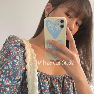 Ốp lưng trái tim xanh ins hàn quốc cho 14pro / 13promax / 13/12/11 / xsmax / xr pc hard case