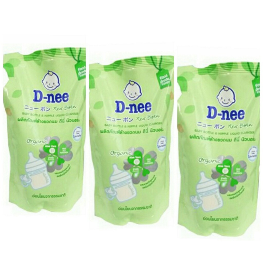 ComBo 3 Túi Nước xúc bình sữa Dnee, Nước rửa bình nước Dnee dạng túi (bịch) 550ml- An toàn cho bé yêu