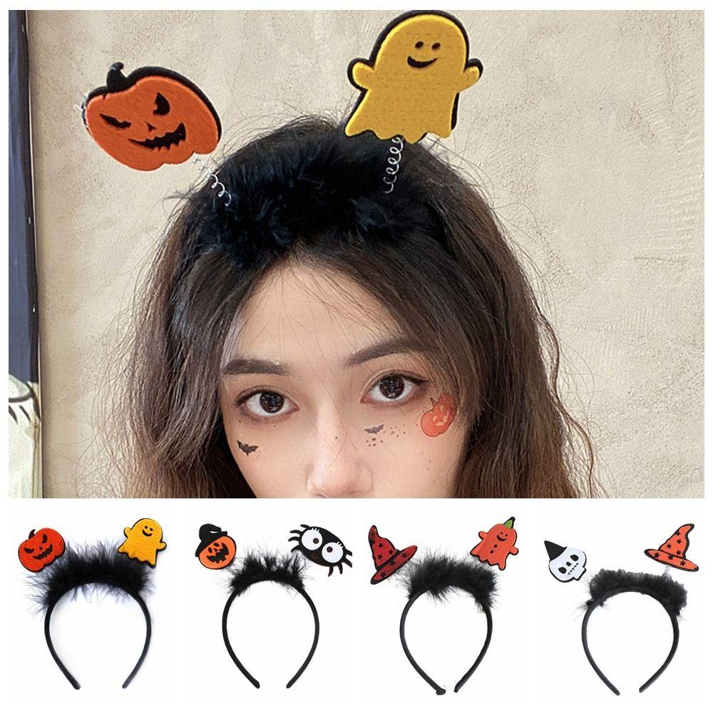 Shanrong Băng Đô Cài Tóc Hóa Trang halloween Hình Mũ Phù Thủy Phối Lông Vũ Vui Nhộn Cho Bé Gái