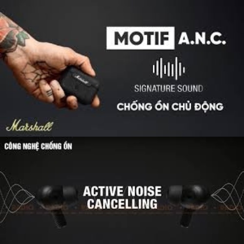 Tai Nghe Marshall Motif ANC Siêu Phẩm 2023 Tai Nghe Bluetooth Không Dây BH 12 Tháng
