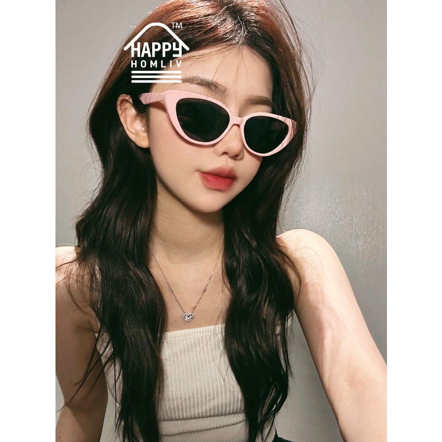 HAPPY HOMLIV Kính Mát Mắt Mèo Đen Phong Cách Retro Cho Nữ