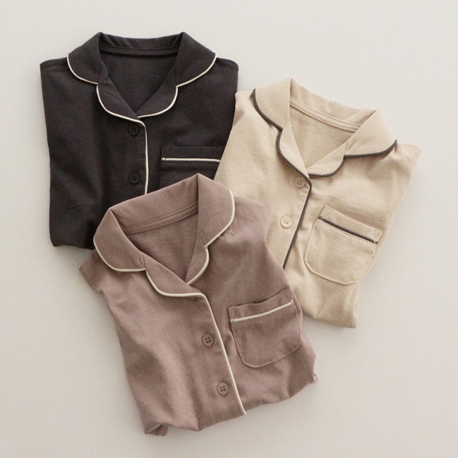 Mùa thu hàn quốc cotton kids set đồ mặc nhà bộ đồ ngoài trời cho bé bộ đồ ngủ mùa đông air summer