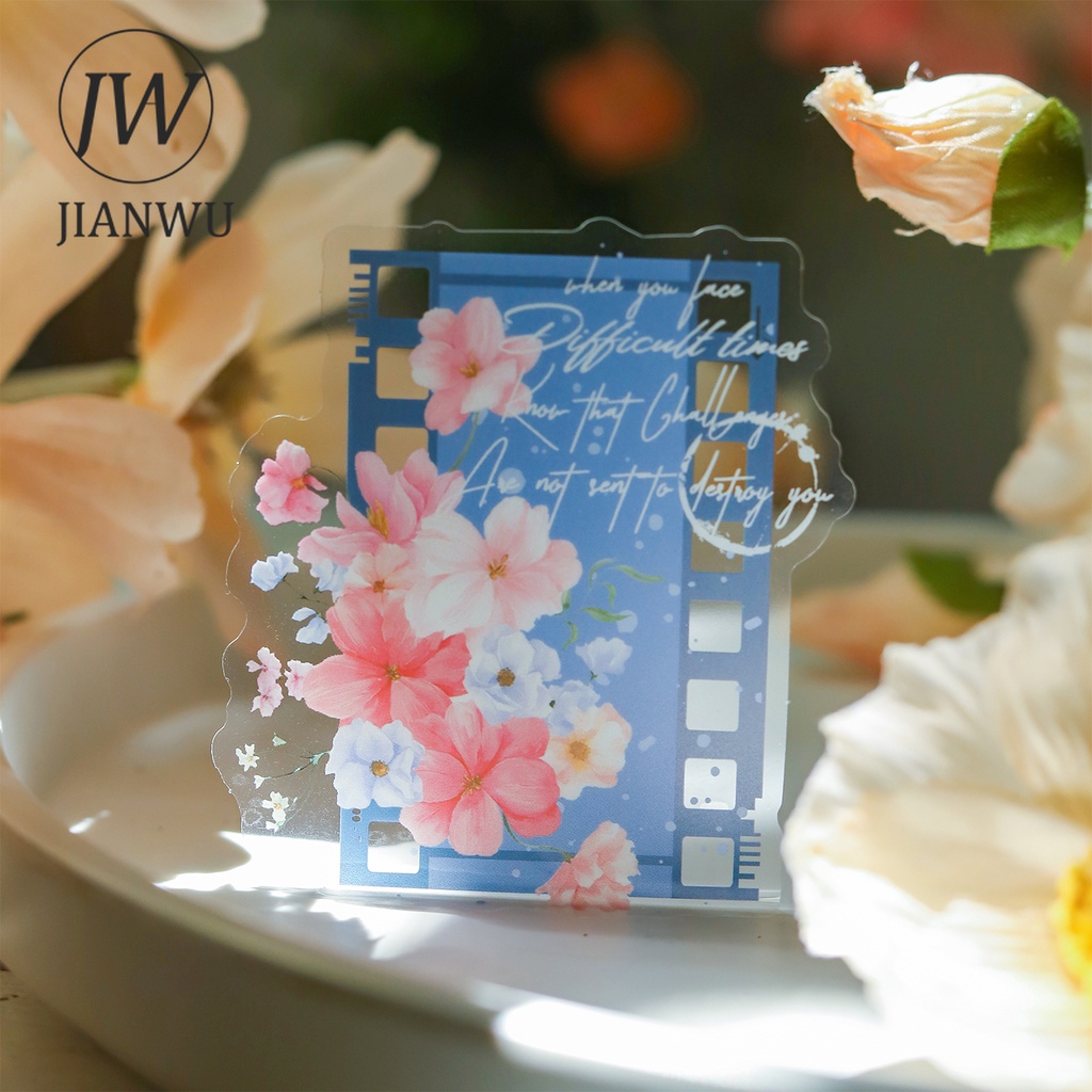 Jianwu 20 tờ hoa màu phim dòng văn học hoa phim viền trang trí nội thất pet sticker sáng tạo tự làm tạp chí cắt dán văn phòng phẩm