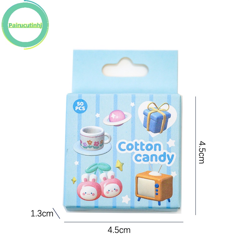 Set 50 Sticker Dán Trang Trí Sổ Lưu Niệm Hình Động Vật Dễ Thương vn