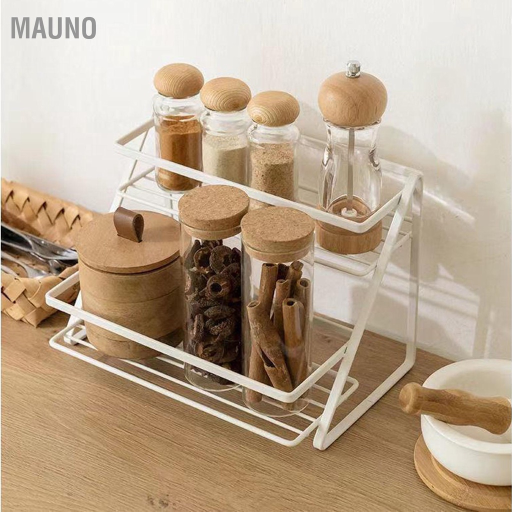 Mauno Mặt Bàn Bếp Có Giá Để Đồ Tiết Kiệm Không Gian Đa Năng 2 Tầng Gia Vị Vệ Sinh Trang Điểm Phản Kệ Đứng