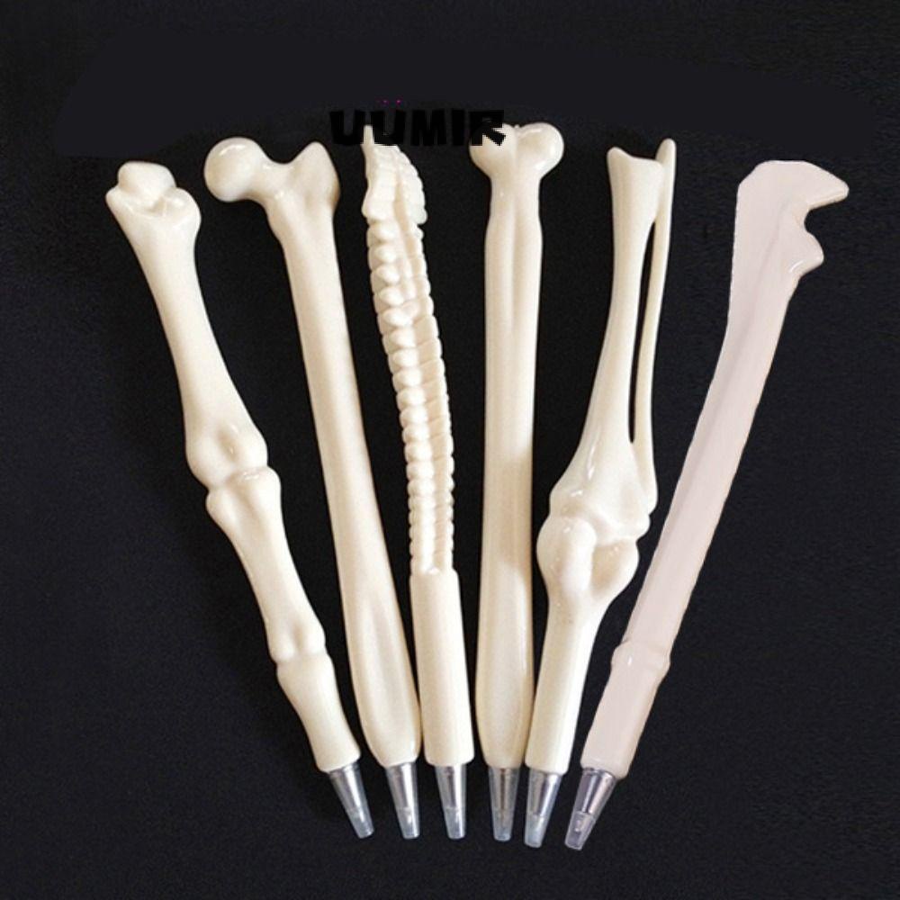 UUMIR 5/6 cái bút bi đồ dùng văn phòng học sinh chất lượng cao dụng cụ viết sống động như thật hình dạng xương bút trung tính