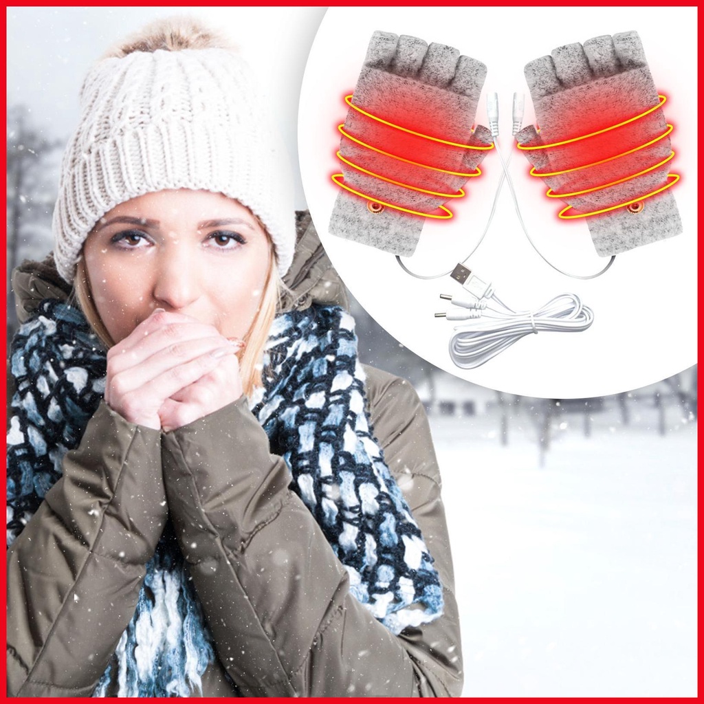 Găng tay sưởi ấm găng tay sưởi usb có thể sạc lại cho phụ nữ và nam giới thoải mái găng tay mùa đông có sưởi ấm đầy đủ & nửa ngón tay iadvn