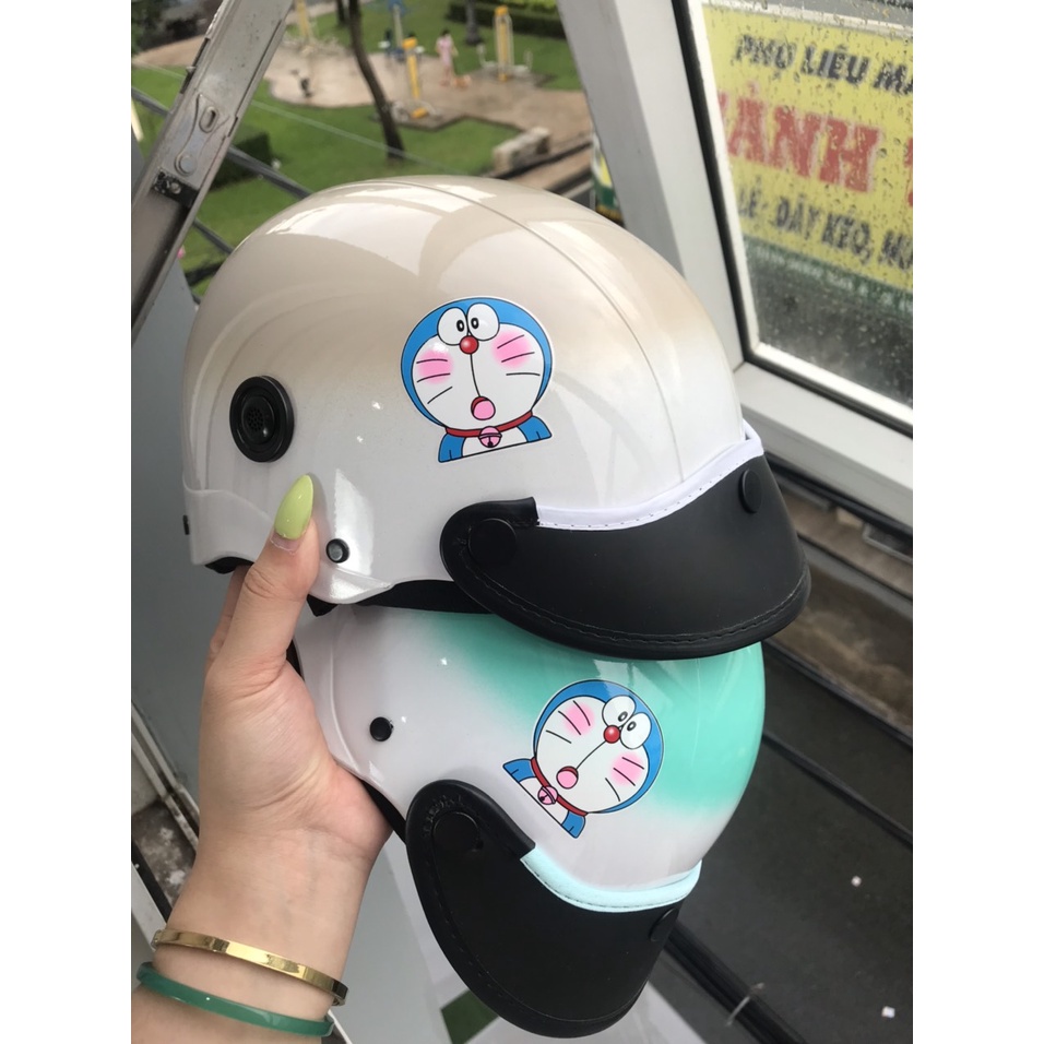 Mũ bảo hiểm sơn phối màu trơn_in hình lot thêu logo cao cấp